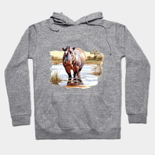 River Hippopotamus Hoodie